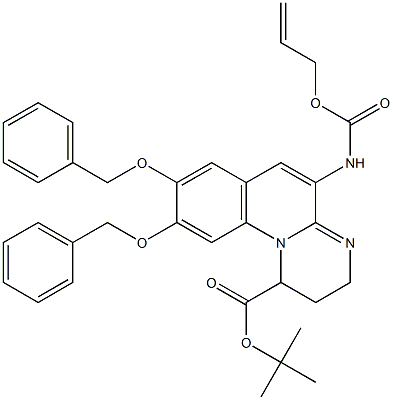 5-(Allyloxycarbonyl)amino-2,3-dihydro-8,9-bis(benzyloxy)-1H-pyrimido[1,2-a]quinoline-1-carboxylic acid tert-butyl ester 구조식 이미지