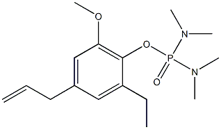 Bis(dimethylamino)phosphinic acid 2-ethyl-4-(2-propenyl)-6-methoxyphenyl ester Structure