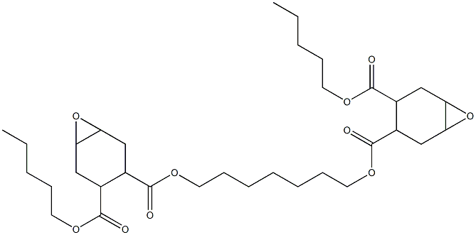 Bis[2-(pentyloxycarbonyl)-4,5-epoxy-1-cyclohexanecarboxylic acid]1,7-heptanediyl ester Structure