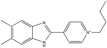 1-Butyl-4-(5,6-dimethyl-1H-benzimidazol-2-yl)pyridinium 구조식 이미지