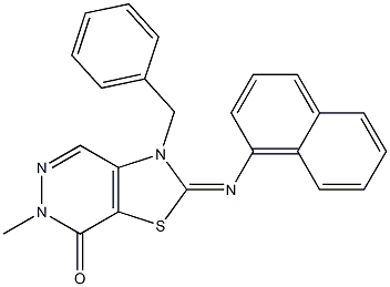 2-(1-Naphtylimino)-3-benzyl-2,3-dihydro-6-methylthiazolo[4,5-d]pyridazin-7(6H)-one Structure