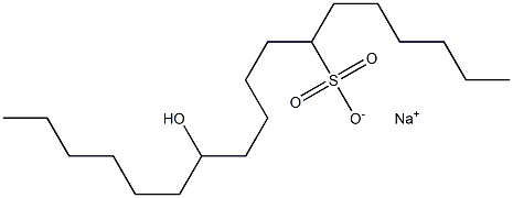 12-Hydroxyoctadecane-7-sulfonic acid sodium salt Structure