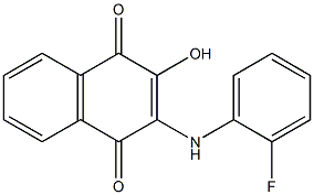 2-Hydroxy-3-(2-fluorophenyl)amino-1,4-naphthoquinone 구조식 이미지