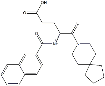 (R)-4-(2-Naphthoylamino)-5-oxo-5-(8-azaspiro[4.5]decan-8-yl)valeric acid 구조식 이미지