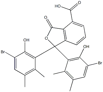 1,1-Bis(5-bromo-6-hydroxy-2,3-dimethylphenyl)-1,3-dihydro-3-oxoisobenzofuran-4-carboxylic acid 구조식 이미지