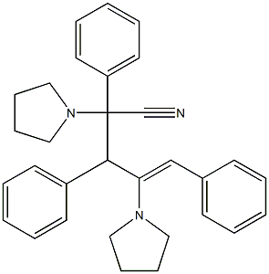 2,3,5-Triphenyl-2,4-bis(1-pyrrolidinyl)-4-pentenonitrile 구조식 이미지