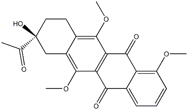 (8S)-1,6,11-Trimethoxy-8-hydroxy-8-acetyl-7,8,9,10-tetrahydronaphthacene-5,12-dione 구조식 이미지