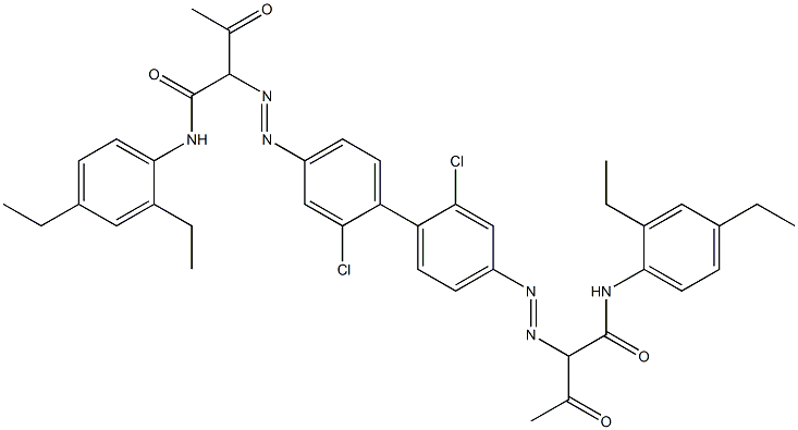 4,4'-Bis[[1-(2,4-diethylphenylamino)-1,3-dioxobutan-2-yl]azo]-2,2'-dichloro-1,1'-biphenyl Structure