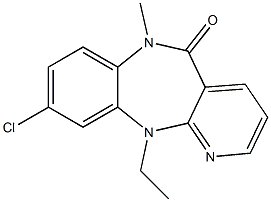 6,11-Dihydro-9-chloro-11-ethyl-6-methyl-5H-pyrido[2,3-b][1,5]benzodiazepin-5-one Structure