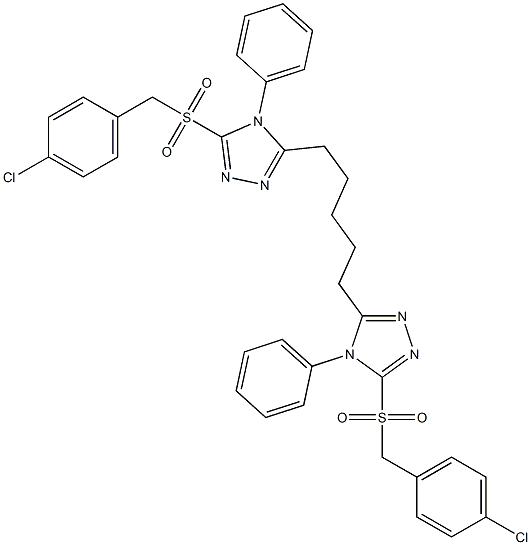 5,5'-(1,5-Pentanediyl)bis[4-(phenyl)-3-(4-chlorobenzylsulfonyl)-4H-1,2,4-triazole] 구조식 이미지