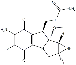 (1aS,8S,8aR,8bR)-6-Amino-1,1a,2,8,8a,8b-hexahydro-8-carbamoyloxymethyl-8a-methoxy-5-methylazirino[2',3':3,4]pyrrolo[1,2-a]indole-4,7-dione Structure