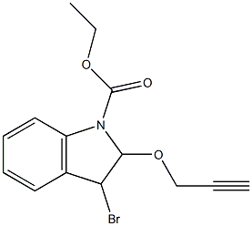 2,3-Dihydro-3-bromo-2-[(2-propyn-1-yl)oxy]-1H-indole-1-carboxylic acid ethyl ester Structure