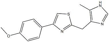 4-(4-Methoxyphenyl)-2-(5-methyl-1H-imidazol-4-ylmethyl)thiazole 구조식 이미지