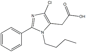 2-Phenyl-1-butyl-4-chloro-1H-imidazole-5-acetic acid 구조식 이미지