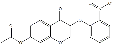 3-(2-Nitrophenoxy)-7-acetoxy-2H-1-benzopyran-4(3H)-one 구조식 이미지