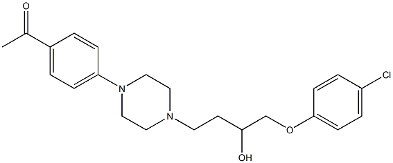 4'-[4-[3-Hydroxy-4-(4-chlorophenoxy)butyl]-1-piperazinyl]acetophenone 구조식 이미지