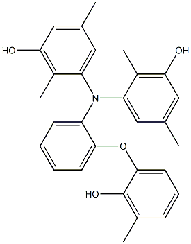 N,N-Bis(3-hydroxy-2,5-dimethylphenyl)-2-(2-hydroxy-3-methylphenoxy)benzenamine 구조식 이미지