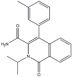 1-Oxo-2-isopropyl-4-(3-methylphenyl)-1,2-dihydroisoquinoline-3-carboxamide 구조식 이미지