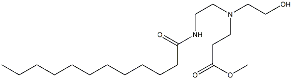 3-[N-(2-Dodecanoylaminoethyl)-N-(2-hydroxyethyl)amino]propionic acid methyl ester 구조식 이미지