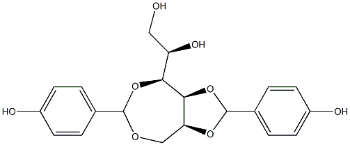 3-O,6-O:4-O,5-O-Bis(4-hydroxybenzylidene)-L-glucitol Structure