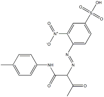 4-[1-[N-(p-Tolyl)carbamoyl]-2-oxopropylazo]-3-nitrobenzenesulfonic acid Structure