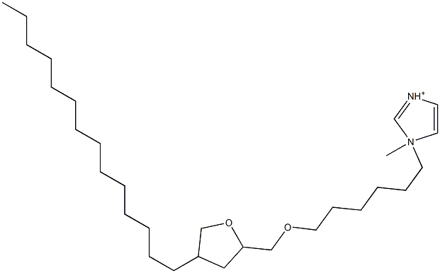 1-[6-((Tetrahydro-4-tetradecylfuran)-2-ylmethoxy)hexyl]-1-methylimidazolium 구조식 이미지