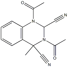 1,3-Diacetyl-4-methyl-1,2,3,4-tetrahydroquinazoline-2,4-dicarbonitrile 구조식 이미지