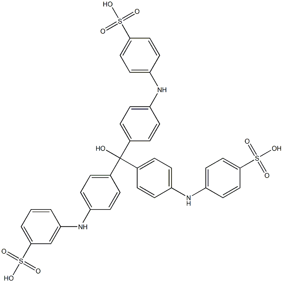 3-[4-[Bis[4-(4-sulfoanilino)phenyl]hydroxymethyl]anilino]benzenesulfonic acid Structure