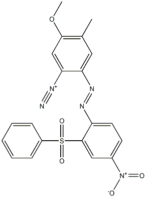 5-Methoxy-4-methyl-2-[[4-nitro-2-(phenylsulfonyl)phenyl]azo]benzenediazonium 구조식 이미지