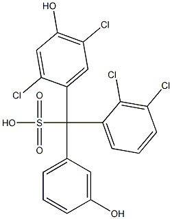 (2,3-Dichlorophenyl)(2,5-dichloro-4-hydroxyphenyl)(3-hydroxyphenyl)methanesulfonic acid 구조식 이미지