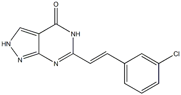 6-(m-Chlorostyryl)-2H-pyrazolo[3,4-d]pyrimidin-4(5H)-one 구조식 이미지