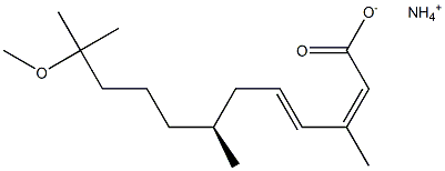 (2Z,4E,7S)-11-Methoxy-3,7,11-trimethyl-2,4-dodecadienoic acid ammonium salt Structure