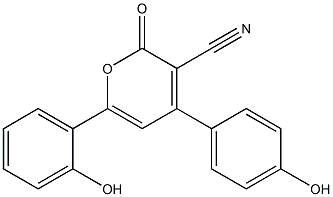 6-(2-Hydroxyphenyl)-4-(4-hydroxyphenyl)-2-oxo-2H-pyran-3-carbonitrile 구조식 이미지