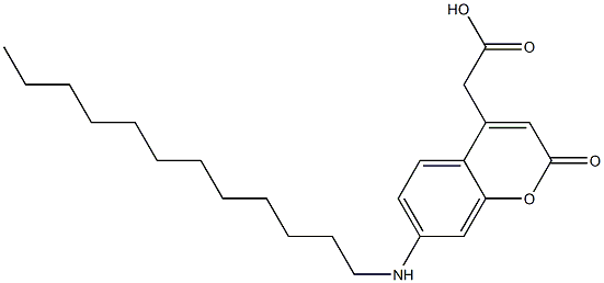 7-(Dodecylamino)-2-oxo-2H-1-benzopyran-4-acetic acid 구조식 이미지