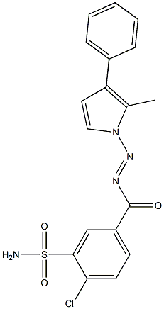 N-[2-Methyl-3-phenylpyrrolizino]-4-chloro-3-sulfamoylbenzamide 구조식 이미지