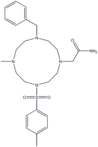 N-Benzyl-N-methyl-4-(4-methylphenylsulfonyl)-1,4,7,10-tetraazacyclododecane-1-acetamide 구조식 이미지