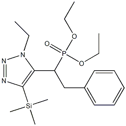 1-Ethyl-4-(trimethylsilyl)-5-(1-(diethoxyphosphinyl)2-phenylethyl)-1H-1,2,3-triazole Structure