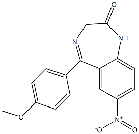 7-Nitro-1,3-dihydro-5-(4-methoxyphenyl)-2H-1,4-benzodiazepin-2-one 구조식 이미지