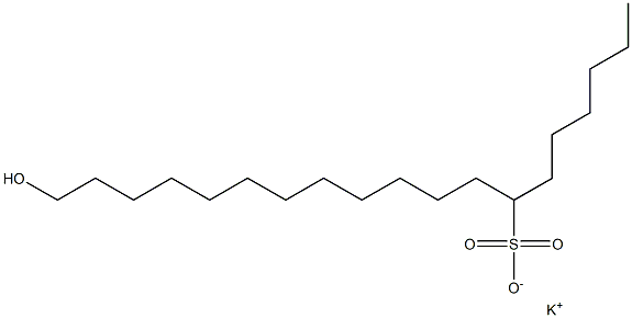 19-Hydroxynonadecane-7-sulfonic acid potassium salt Structure