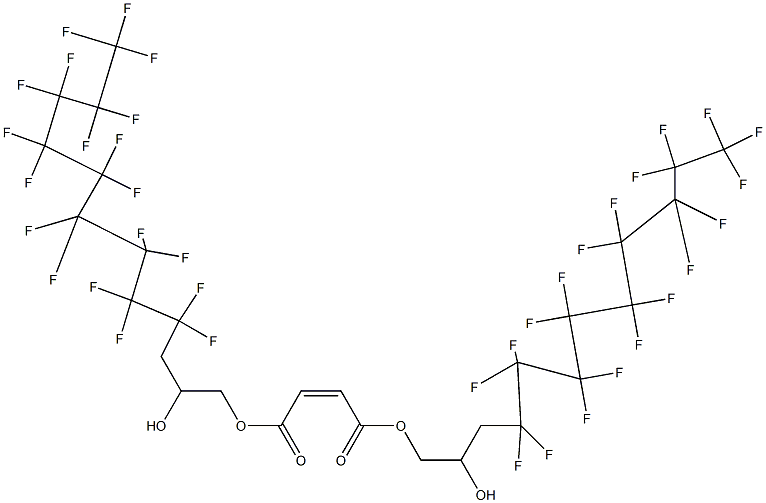 Maleic acid bis(2-hydroxy-4,4,5,5,6,6,7,7,8,8,9,9,10,10,11,11,12,12,12-nonadecafluorododecyl) ester 구조식 이미지