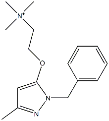 [2-[(1-Benzyl-3-methyl-1H-pyrazol-5-yl)oxy]ethyl]trimethylaminium 구조식 이미지