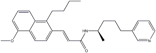 (E)-3-(1-Butyl-5-methoxynaphthalen-2-yl)-N-[(R)-1-methyl-4-(3-pyridinyl)butyl]acrylamide Structure