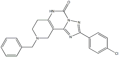 8-Benzyl-6,7,8,9-tetrahydro-2-(4-chlorophenyl)-1,3,3a,5,8-pentaaza-3aH-benz[e]inden-4(5H)-one 구조식 이미지