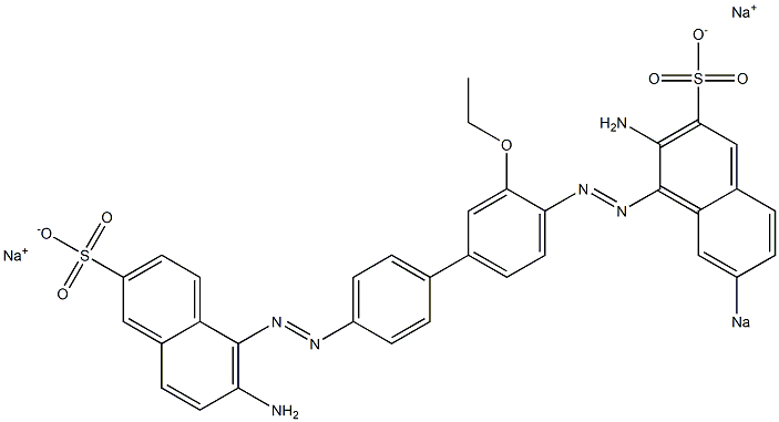 6-Amino-5-[[4'-[(2-amino-7-sodiosulfo-1-naphthalenyl)azo]-3'-ethoxy-1,1'-biphenyl-4-yl]azo]naphthalene-2-sulfonic acid sodium salt Structure