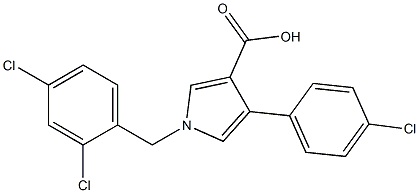 1-(2,4-Dichlorobenzyl)-4-(4-chlorophenyl)-1H-pyrrole-3-carboxylic acid 구조식 이미지