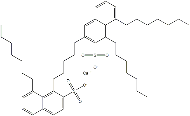 Bis(1,8-diheptyl-2-naphthalenesulfonic acid)calcium salt Structure