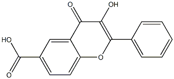 3-Hydroxy-4-oxo-2-phenyl-4H-1-benzopyran-6-carboxylic acid 구조식 이미지