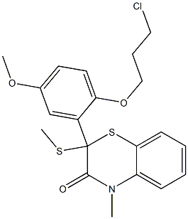2-[2-(3-Chloropropyloxy)-5-methoxyphenyl]-2-methylthio-4-methyl-4H-1,4-benzothiazin-3(2H)-one 구조식 이미지