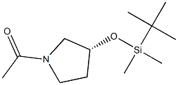 (3R)-3-[[Dimethyl(tert-butyl)silyl]oxy]-1-acetylpyrrolidine Structure