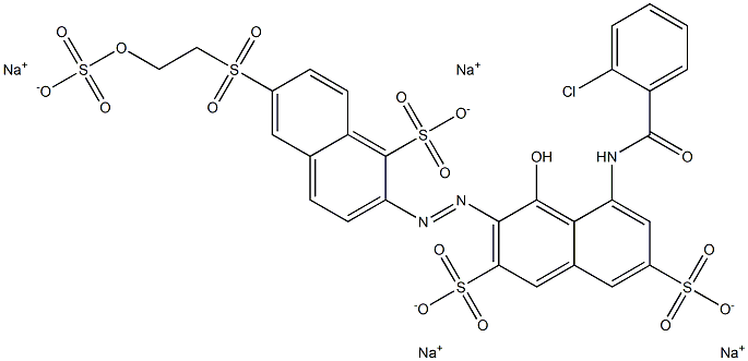 5-(2-Chlorobenzoylamino)-4-hydroxy-3-[6-[2-(sulfooxy)ethylsulfonyl]-1-sulfo-2-naphtylazo]-2,7-naphthalenedisulfonic acid tetrasodium salt Structure